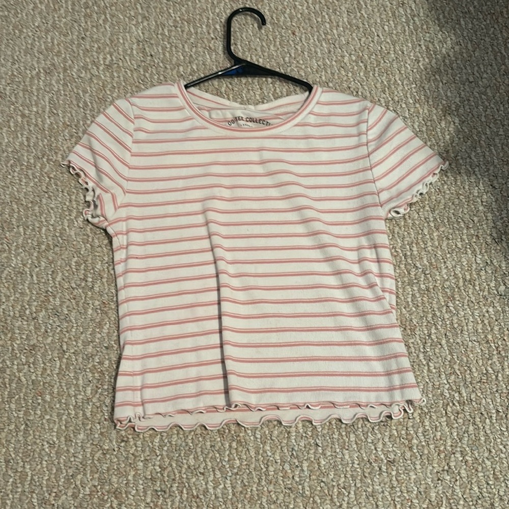 Pink and white striped t shirt, Aeropostale